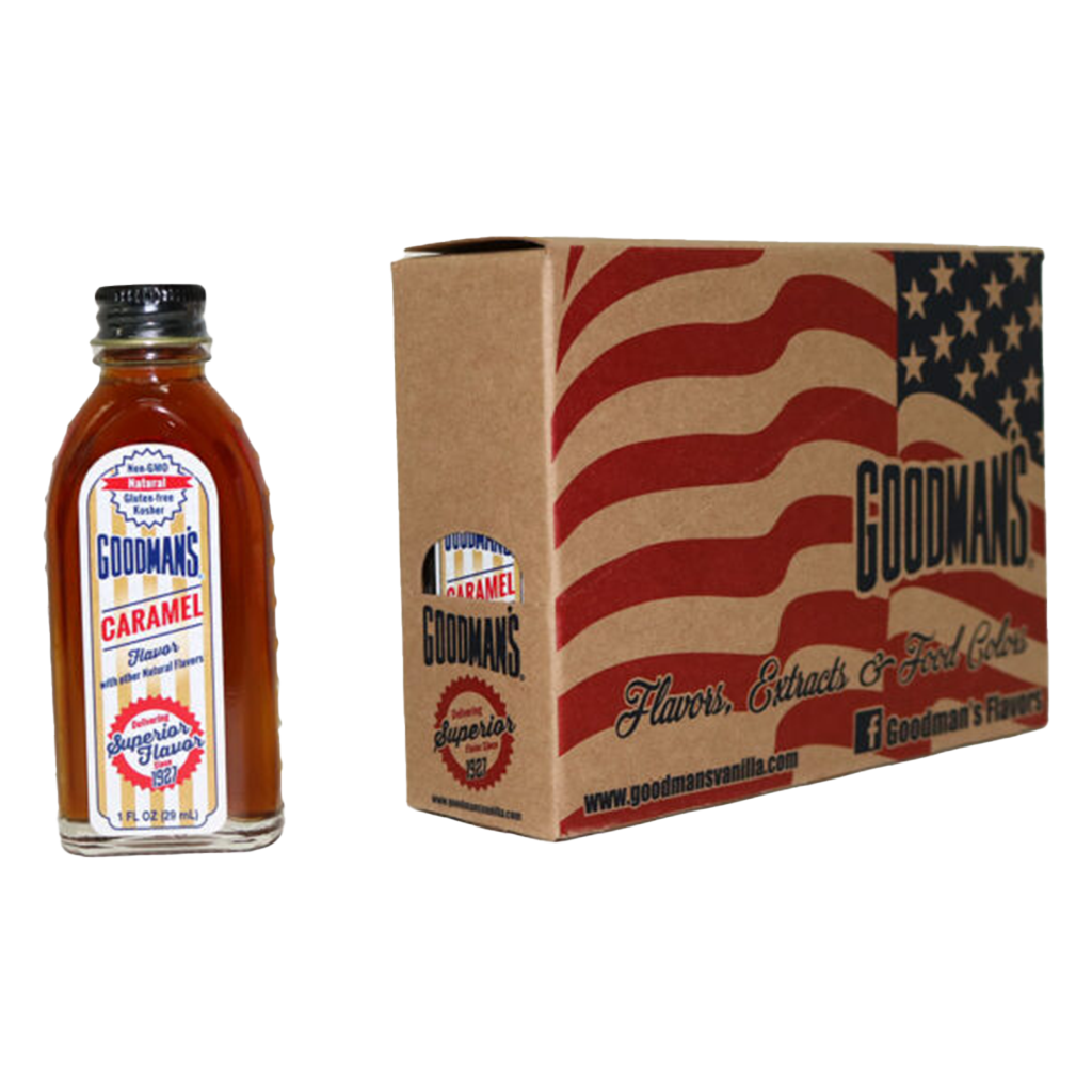 Natural-Caramel-Flavor 1 ounce Case of 6 with Bottle