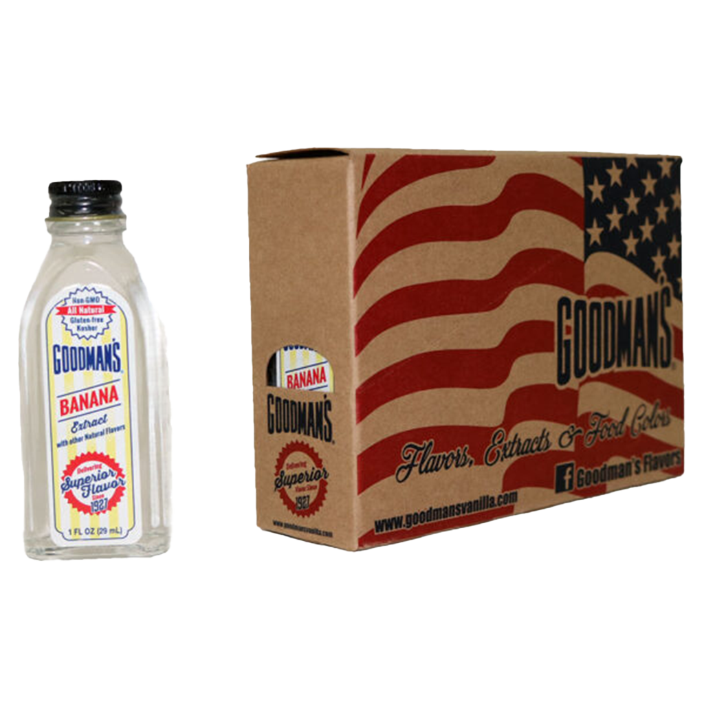 Natural Banana Extract 1 ounce Case of 6 with Bottle