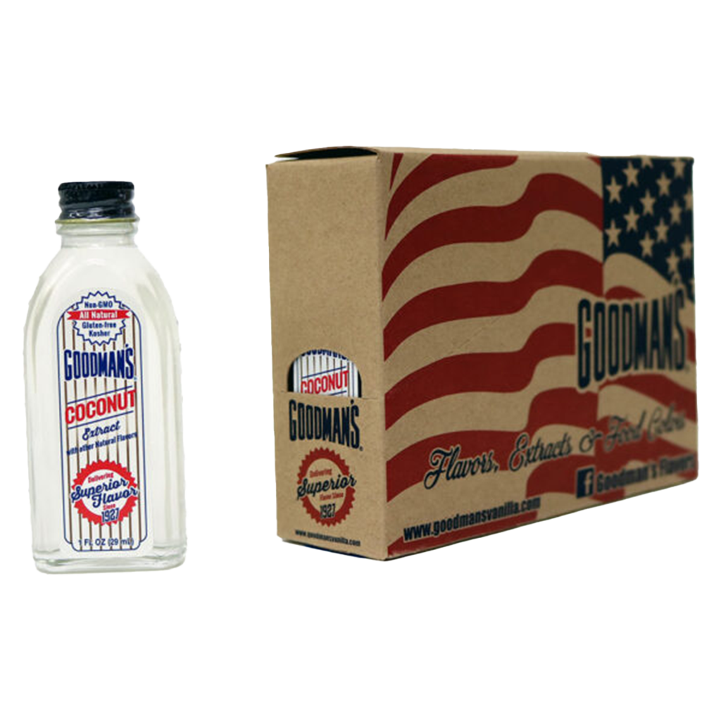 Natural Coconut Extract 1 ounce Case of 6 with Bottle