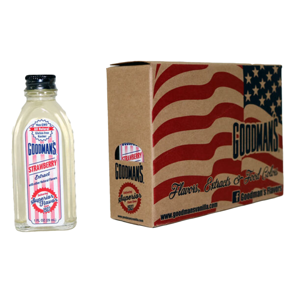 Natural Strawberry Extract 1 ounce Case of 6 with Bottle