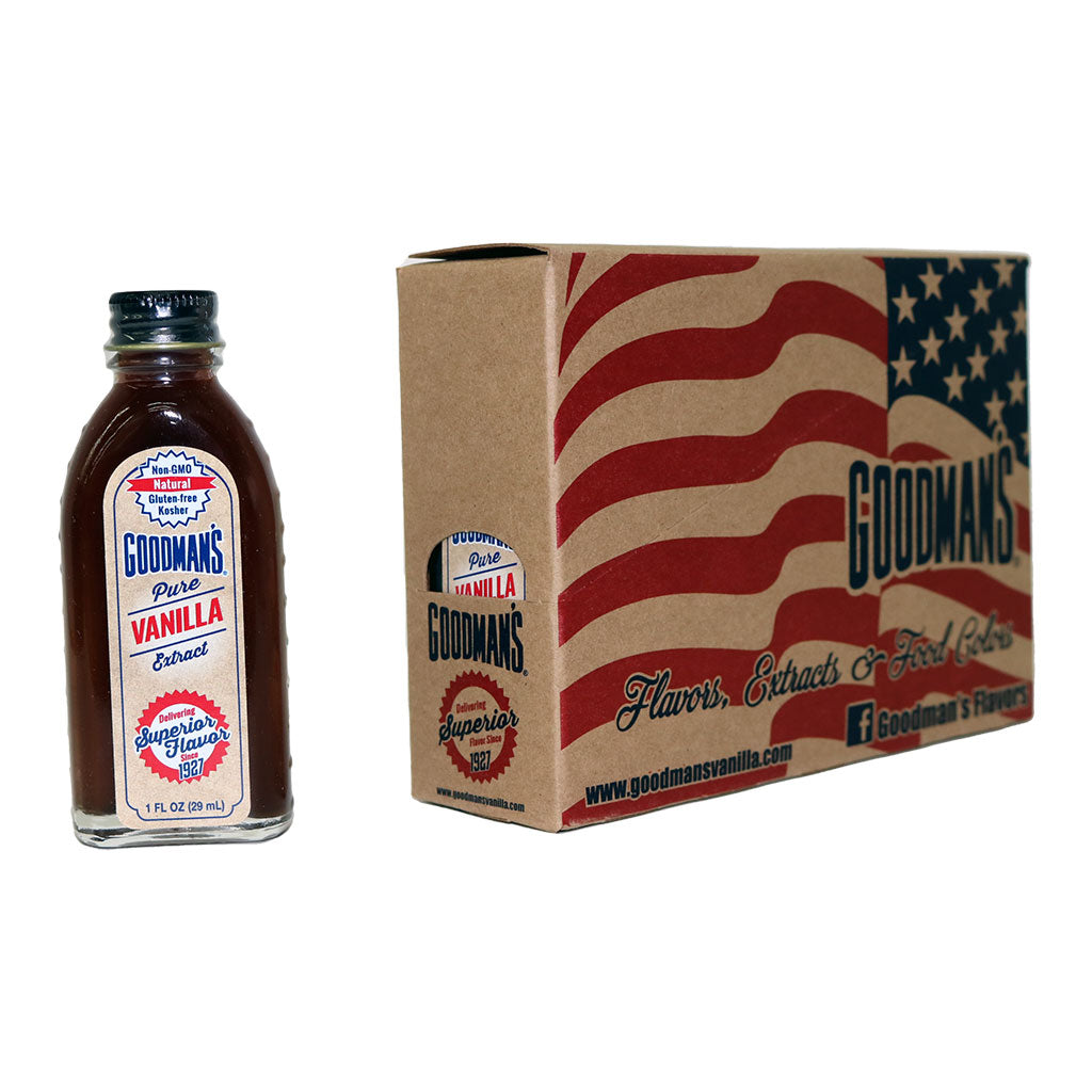Pure Vanilla Extract 1 ounce Case of 6 with Bottle
