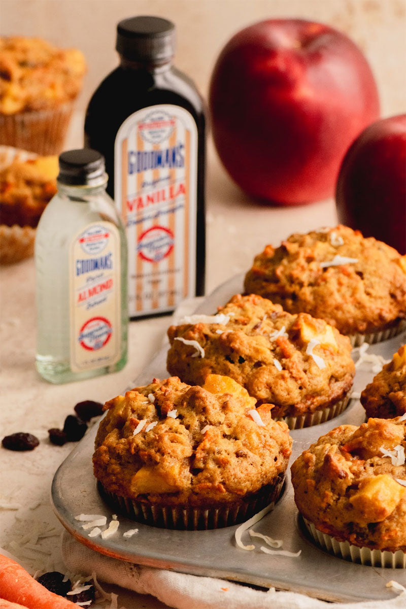 Carrot-and-Apple-Delight-Muffins-in-a-pan-with-Extracts