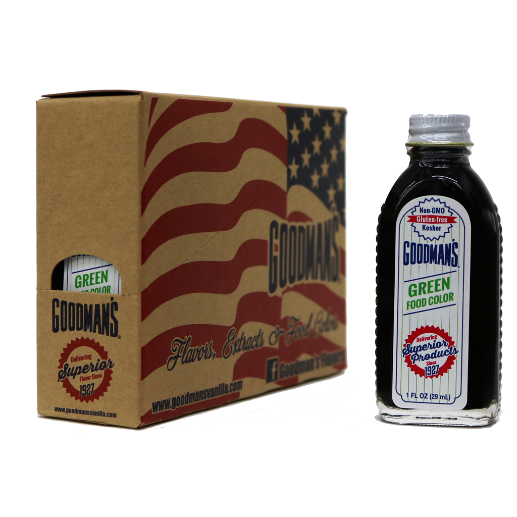 Green Food Color 1 ounce Case of 6 with Bottle