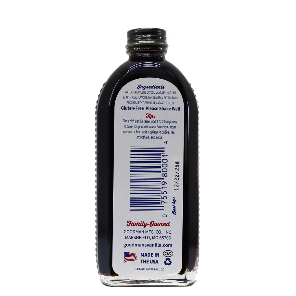 Original Vanilla Double Strength 6 ounce Back