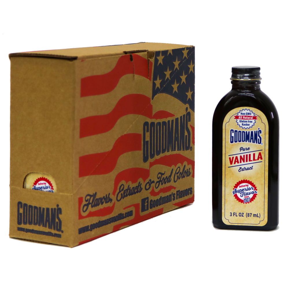 Pure Vanilla Extract 3 ounce Case of 6 with Bottle