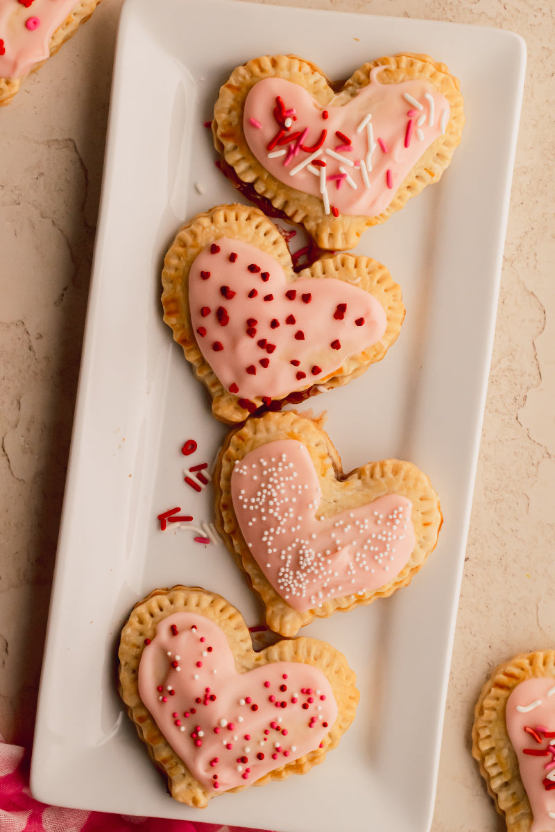 Strawberry Pop Tarts on platter top view