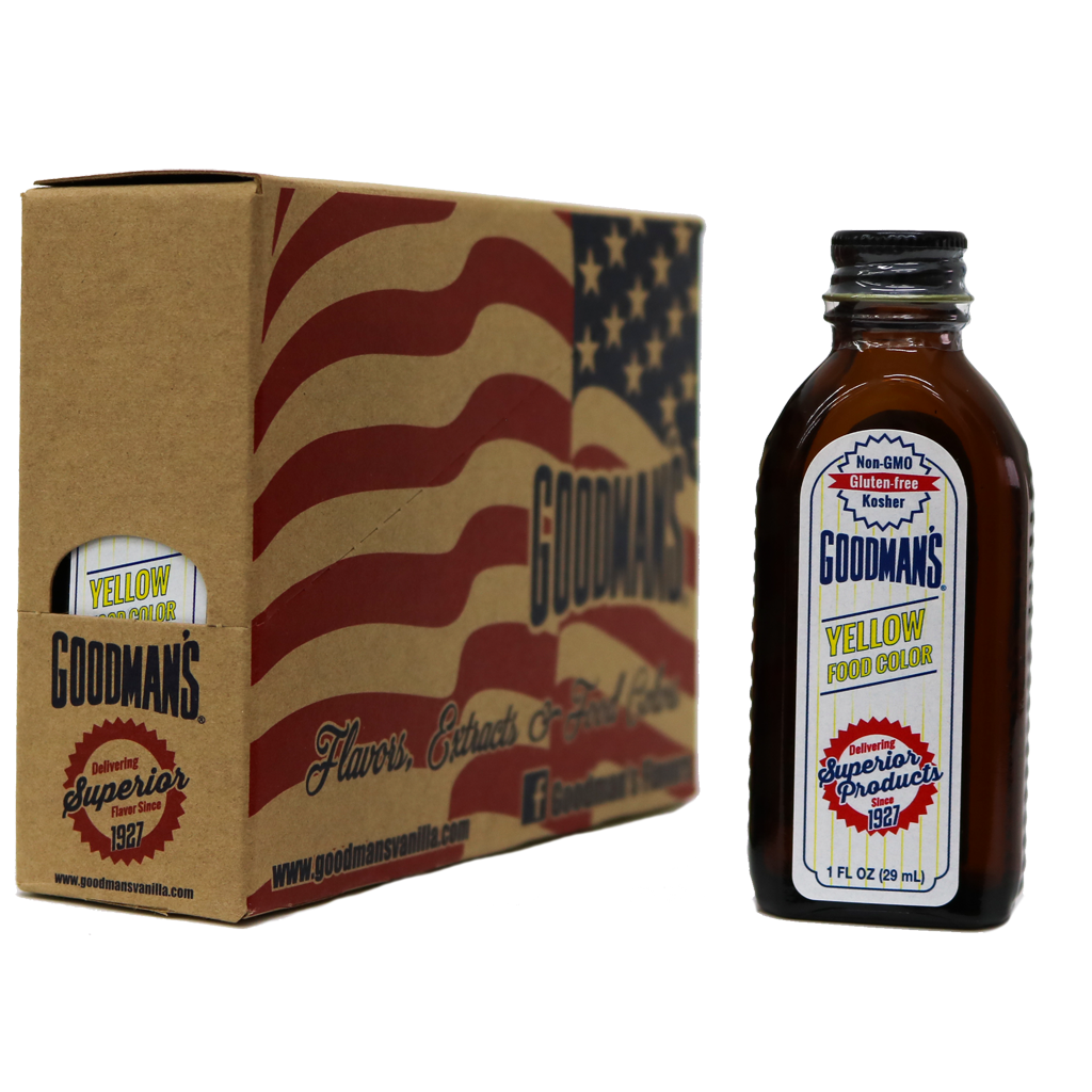 Yellow Food Color 1 ounce Case of 6 with Bottle