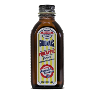 Front view of 1 ounce bottle of Goodmans Natural Pineapple Extract