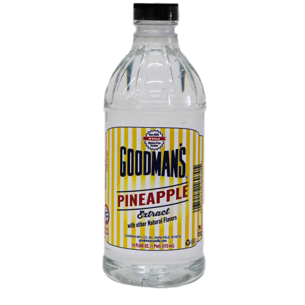 Front view of 1 pint bottle of Goodmans Pineapple Extract