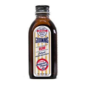 Front view of 1 ounce bottle of Goodmans Natural Rum Extract