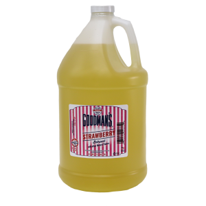 Front view of 1 gallon bottle of Goodmans Natural Strawberry Extract
