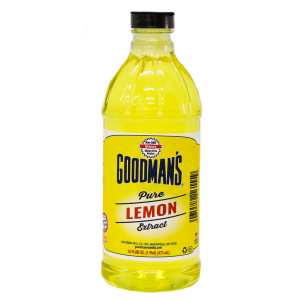 Front view of 1 pint bottle of Goodmans Pure Lemon Extract